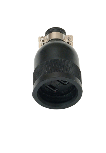 防水形コードコネクタボディ 2極 15A-125V 黒色 (JIS防浸形)