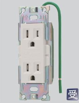 医用 埋込接地ダブルコンセント PW色