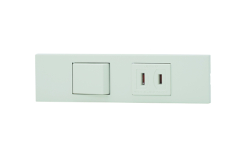 NKシリーズ家具・機器用3路スイッチ+コンセントセット (PW色)