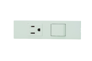 NKシリーズ家具・機器用接地コンセント+3路スイッチセット (PW色)