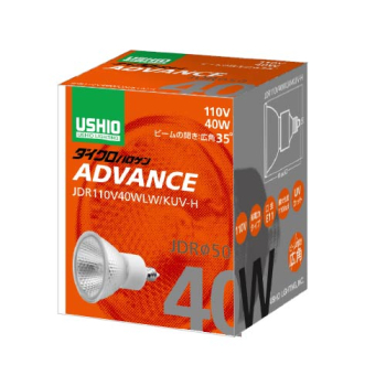 ダイクロハロゲン ADVANCE ミラー付きタイプ JDR 40W φ50 E11 広角