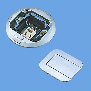フロアコン 電源用アース付抜け止めコンセント 丸形 1個用 電線管工事用