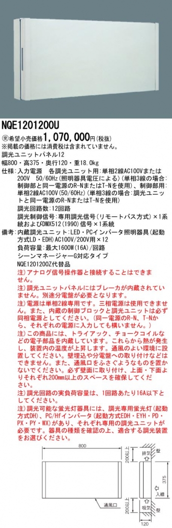 調光ユニットパネル12