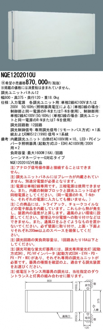 調光ユニットパネル12