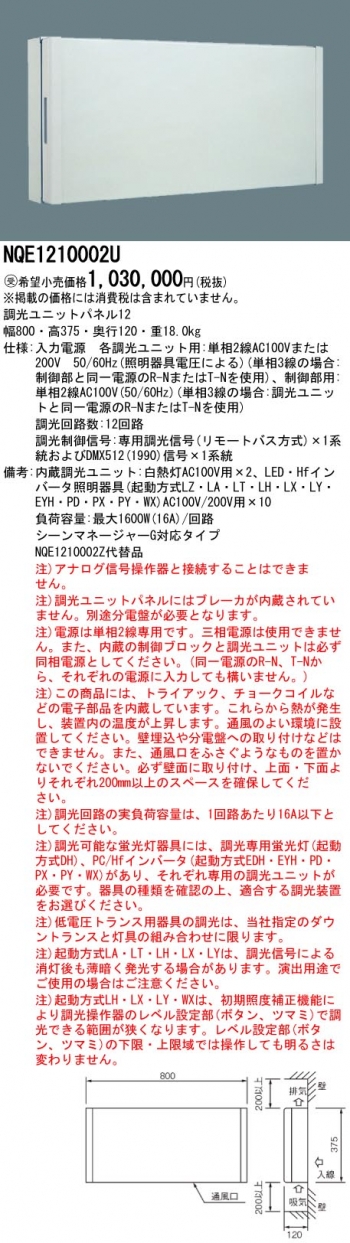調光ユニットパネル12