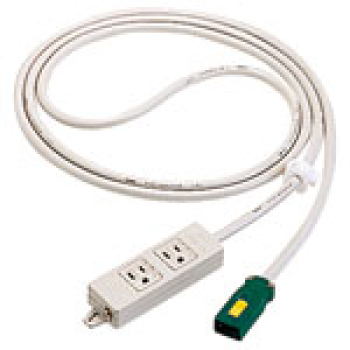 ハーネス用OAタップ 接地2P15A 125V 2コ口 3m グレー キャブタイヤケーブル付