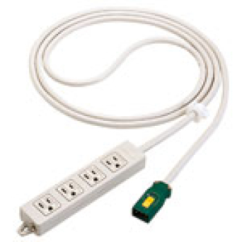 ハーネス用OAタップ 接地2P15A 125V 4コ口 3m グレー キャブタイヤケーブル付