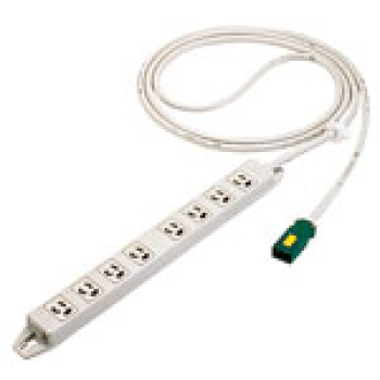 ハーネス用OAタップ 接地2P15A 125V 抜止 8コ口 3m グレー キャブタイヤケーブル付