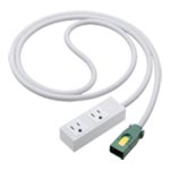 ハーネス用S-OAタップ 接地2P15A 125V 2コ口 3m マットホワイト
