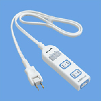 ザ・タップX 3コ口 一括防水スイッチ付 スナップキャップ 3mコード付 ホワイト