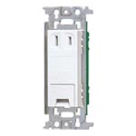 フルカラー 埋込アースターミナル付コンセント フラット型 ホワイト