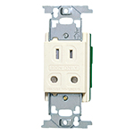 フルカラー 埋込ホテルコンセント 15A 125V ツーピン両用扉付