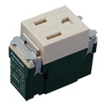 埋込扉付接地コンセント 15A 125V 送り端子付 ベージュ