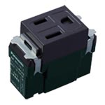 埋込扉付接地コンセント 15A 125V 送り端子付 グレー