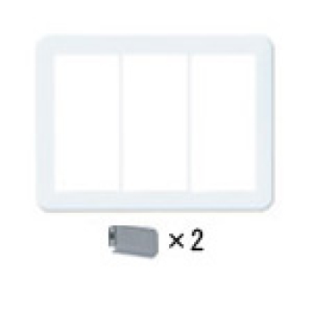 コスモ ワイド21 簡易耐火スイッチプレート トリプル+ダブル+ダブル用 ラウンド ホワイト