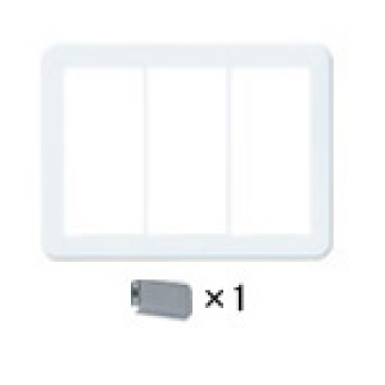 コスモ ワイド21 簡易耐火スイッチプレート トリプル+トリプル+ダブル用 ラウンド ホワイト