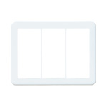 コスモシリーズワイド21 簡易耐火スイッチプレート(トリプルスイッチ+トリプルスイッチ+トリプルスイッチ用)(ラウンド)(ホワイト)