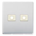 コスモシリーズ ワイド21 新金属電話線プレート 2型 2連用 (取付枠付)