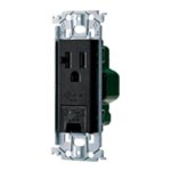 15A・20A兼用埋込アースターミナル付接地コンセント(マットブラック)