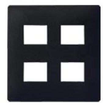 アドバンスシリーズ簡易耐火コンセントプレート4コ用(2コ+2コ用)(マットブラック)