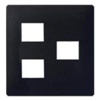 アドバンスシリーズ簡易耐火コンセントプレート3コ用(2コ+1コ用)(マットブラック)