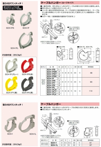 ケーブルハンガー 10個入