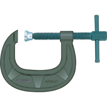 スーパー シャコ万力(C型)強力ワイドタイプ 100mm メタリックグレー焼付塗装